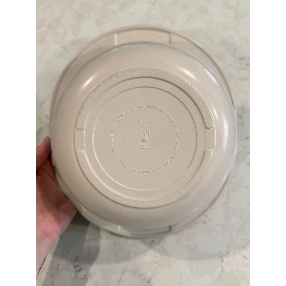 Vintage Tupperware Ultra 21 Almond 2Qt Casserole Dish with Steamer Insert 1740-1